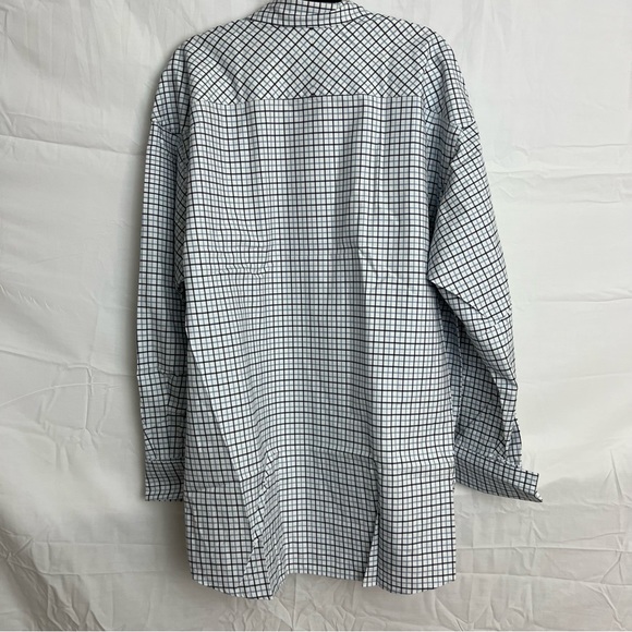 Orvis Long Sleeve Button Down Shirt Plaid White Blue Blue Mens 2XL Big Size - Picture 3 of 3